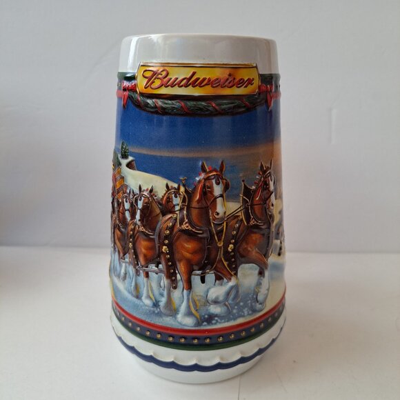 Guiding The Way Home 2002 Budweiser Holiday Beer Stein Mug Lighthouse - Picture 8 of 8